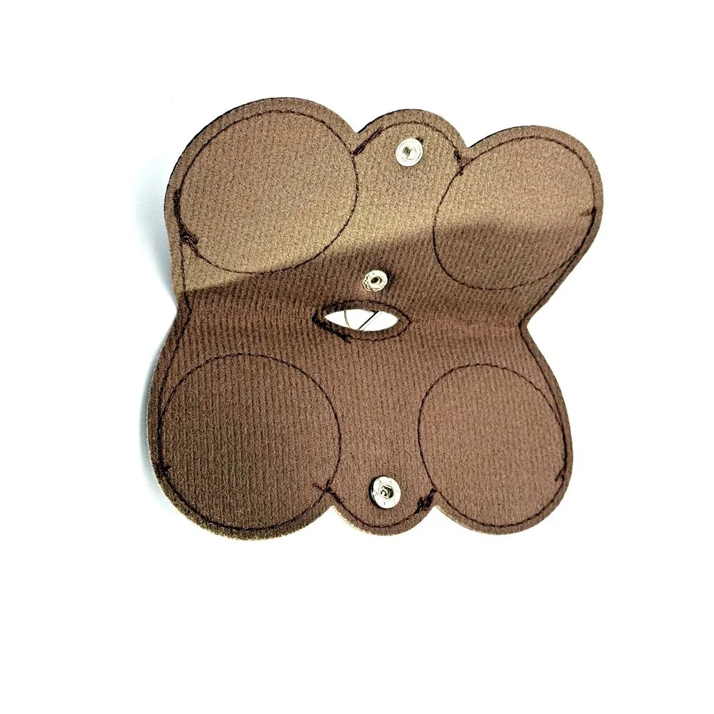 Folding Eyeglass Holder Case Compact Glasses Protector Travel Brown